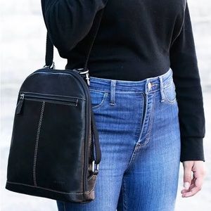 Jack Georges Voyager Leather Convertible Backpack / Crossbody